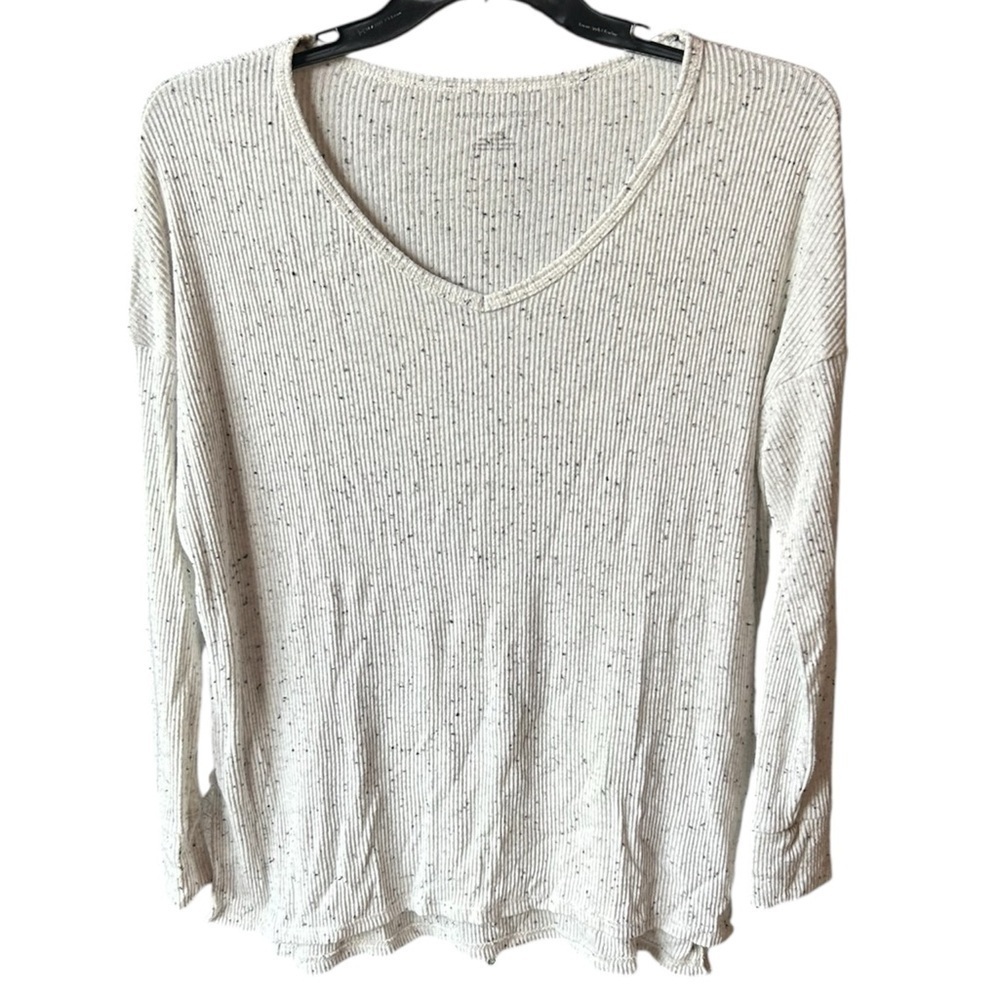 American Eagle Women's Ribbed Long Sleeve Top